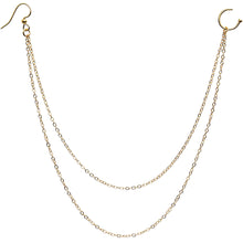 Load image into Gallery viewer, Handcrafted Pirate Booty Gold Plated Ear to Nose Chain 20 Gauge 5/16''