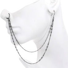 Load image into Gallery viewer, Handcrafted Black Anodized Double Sweep Ear to Nose Chain
