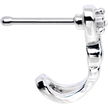 Load image into Gallery viewer, 20 Gauge 1/4'' Clear CZ Gem Deco Twist Nose Bone