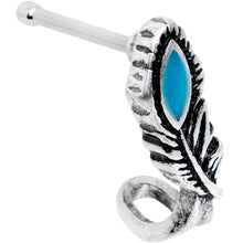 Load image into Gallery viewer, Soutwestern Blue Fashion Feather Faux Hoop Nose Bone
